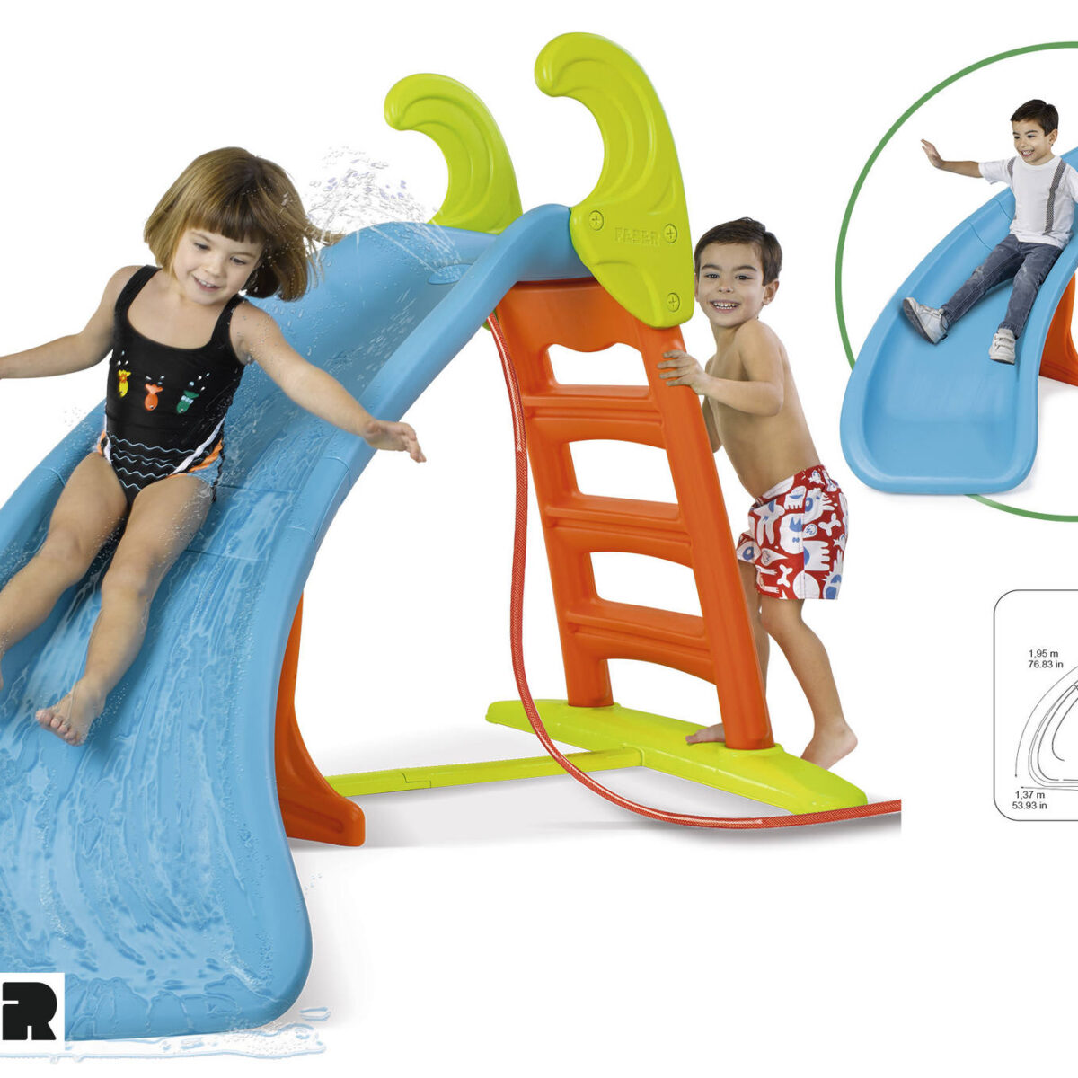 Little Tikes Cyprus - ASSET 72192FEBER CURVE SLIDE WITH WATER